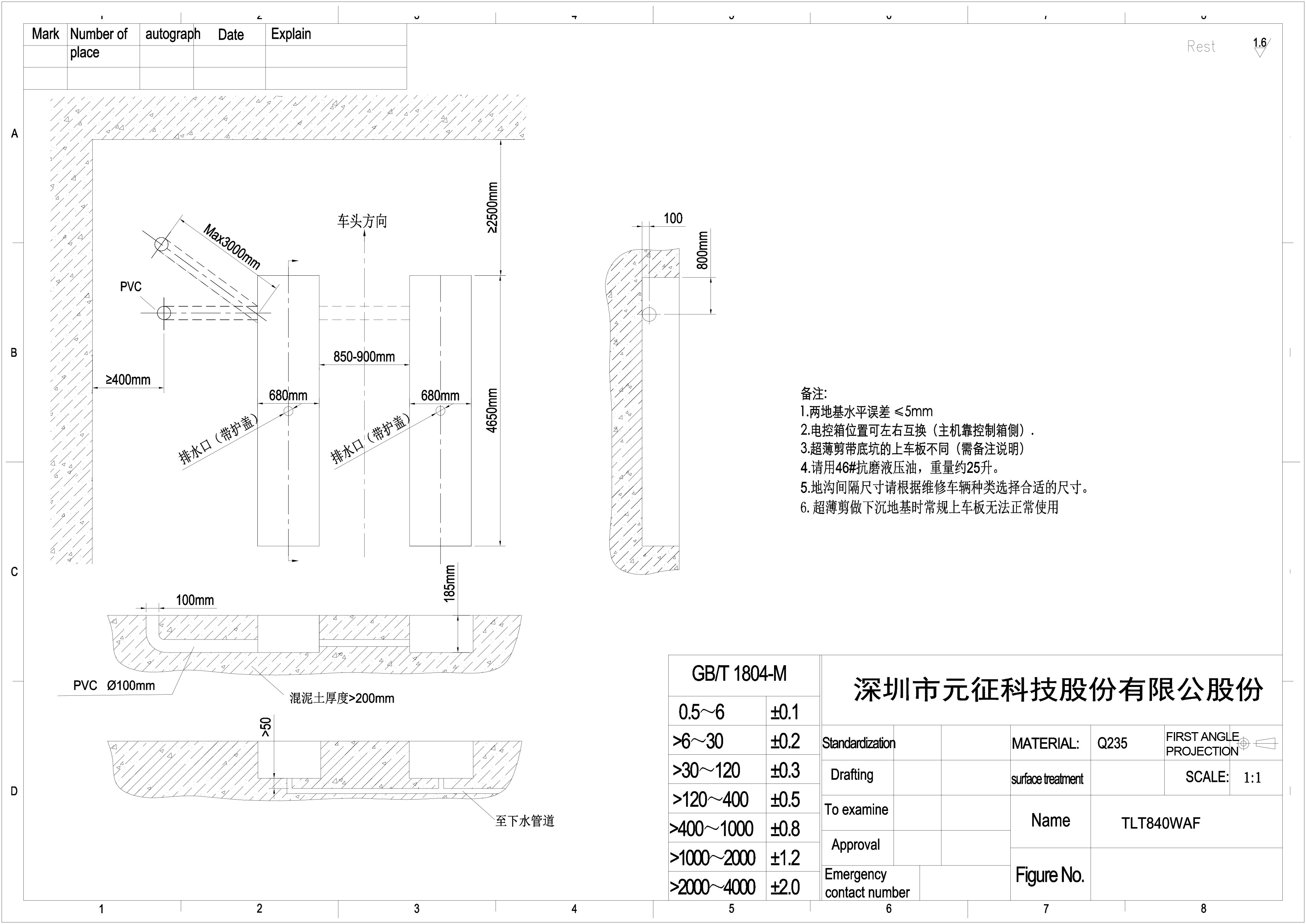 【举升机大剪系列】TLT840WAF超薄大剪举升机ZS海报&地基图